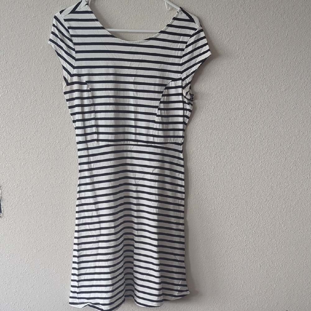 Old Navy Black and White Striped Mini Dress